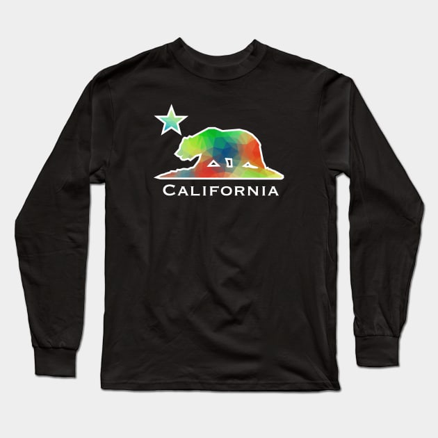 Geometric California State Flag Long Sleeve T-Shirt by DeadBeatElite